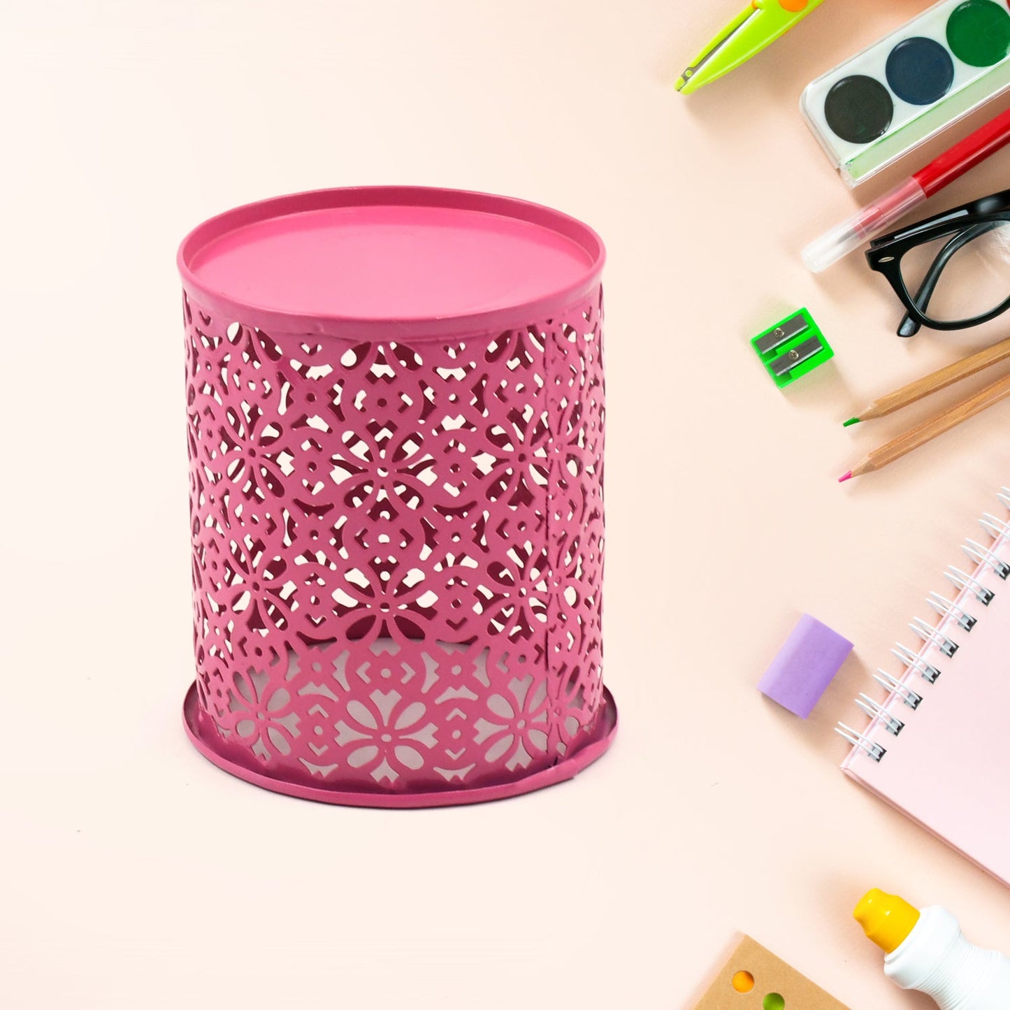 Pen Holder Office Desk Metal Mesh Pen Stand (1 Pc) Wukusy