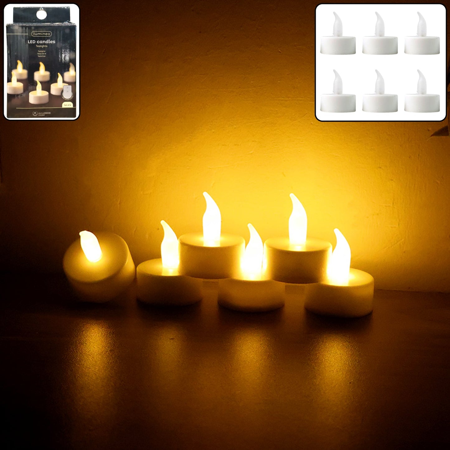 Led Flameless Tealight Candles Lights (6 Pc) Wukusy