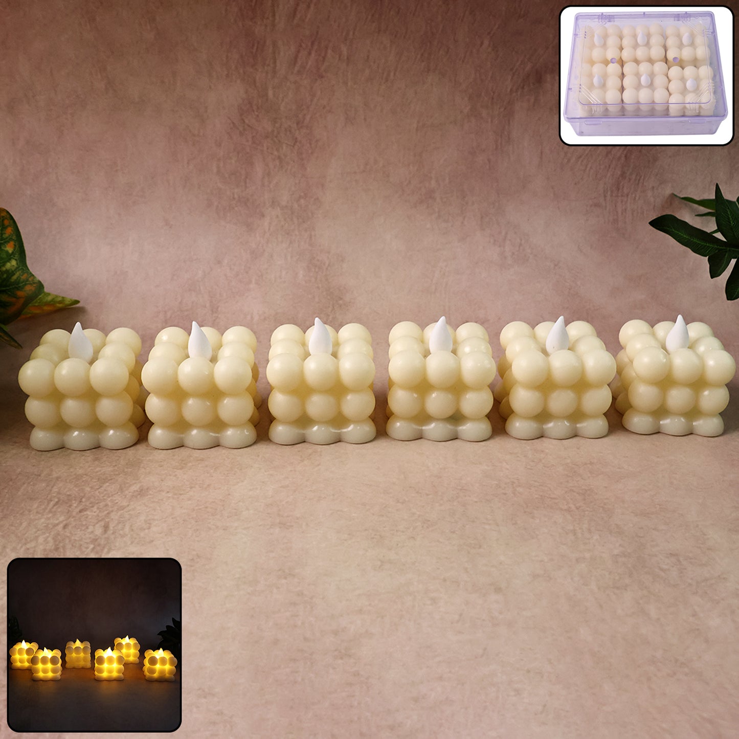 Decorative Led Bubble Candles (6 Pc Set)