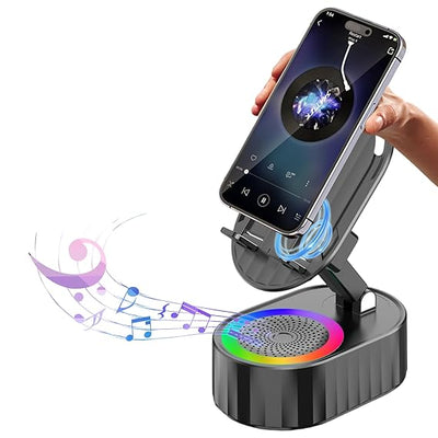 PulseDock - Wireless Induction Speaker with RGB lights and Phone stand and emergency charging