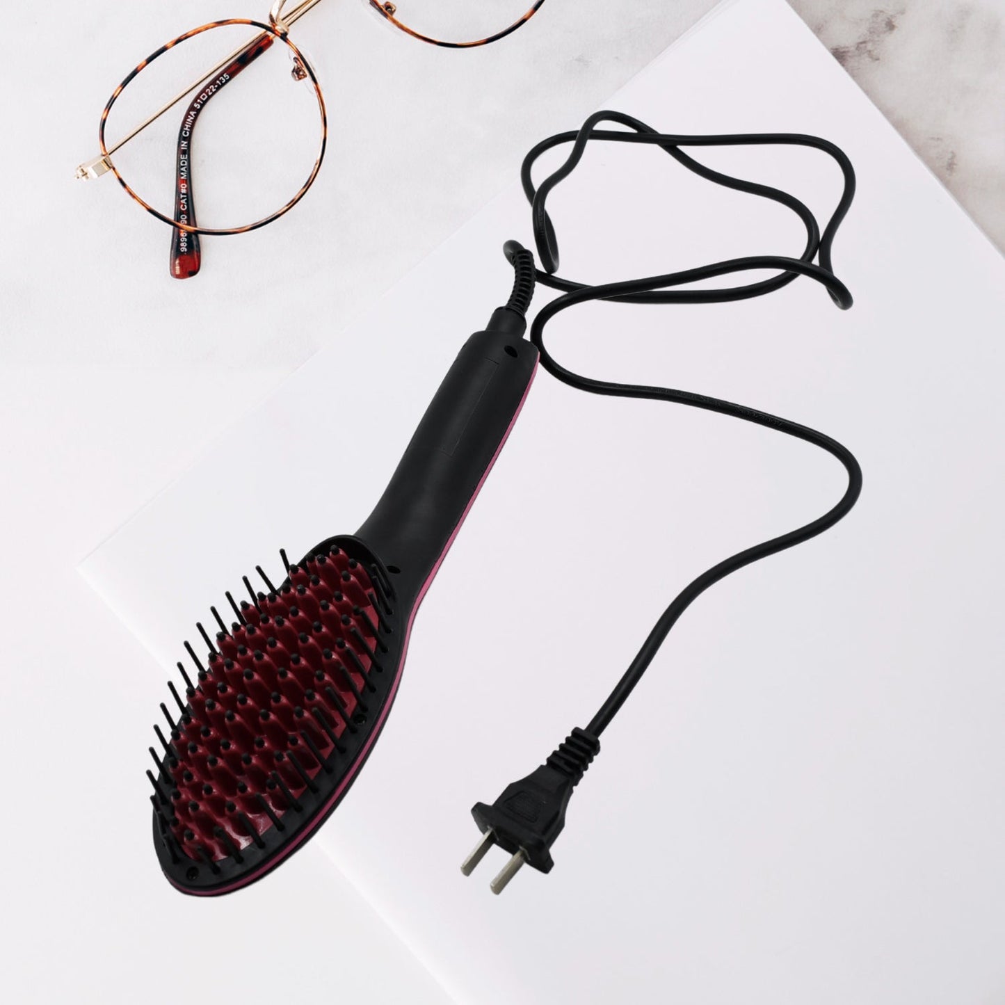 StraightifyComb - 2 In 1 Ceramic Hair Straightener Comb Brush With Lcd Screen Temperature Control Display Wukusy