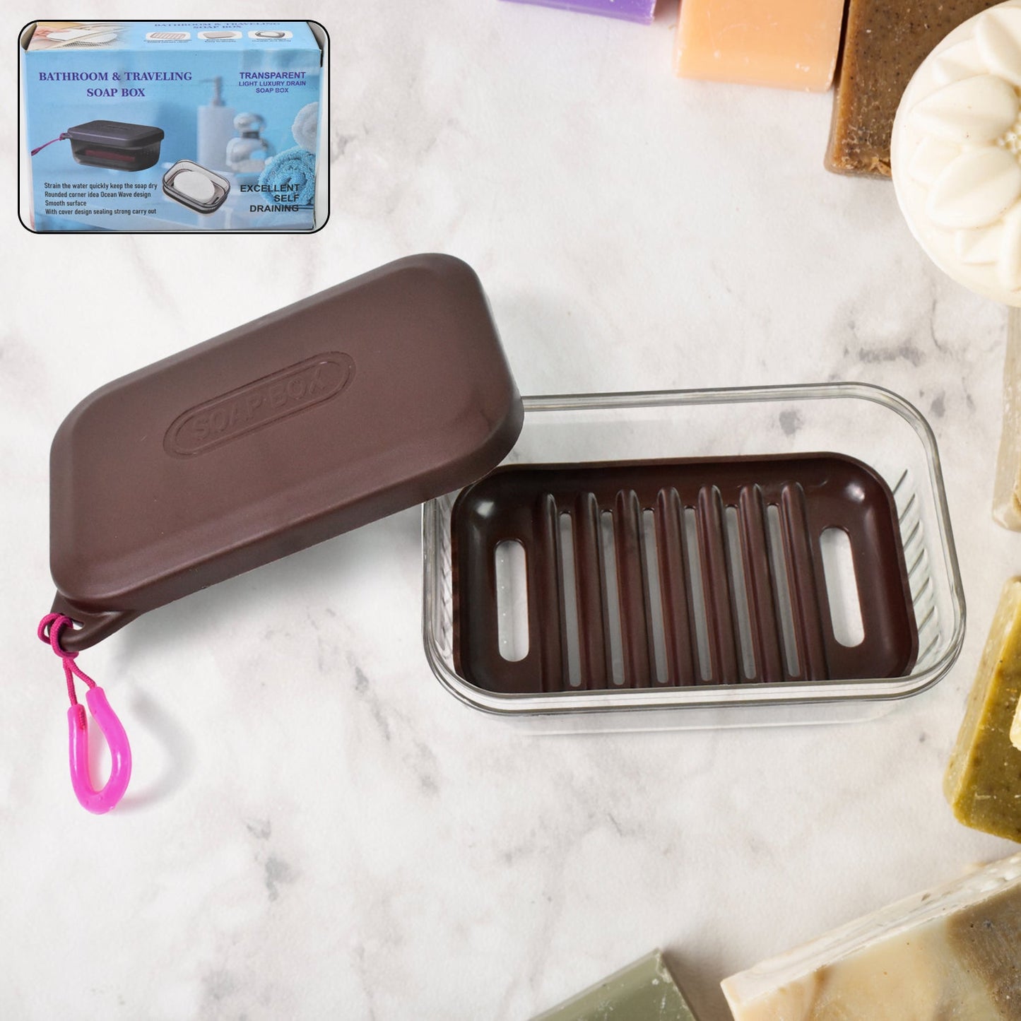 Bathroom Travel Plastic Soap Box With Lid (1 Pc) Wukusy