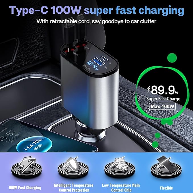 Retractable 4 in 1 Charger Howzhat