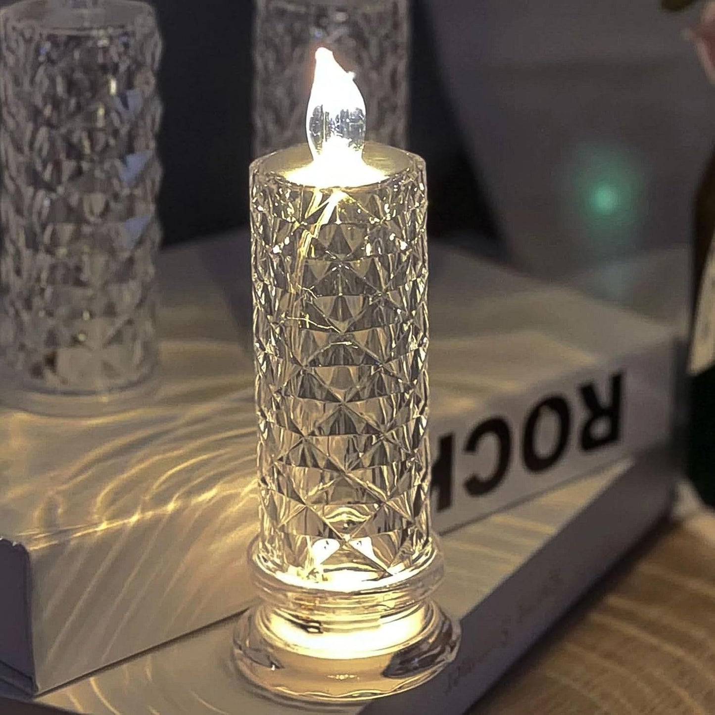 6241 Rose Candles For Home Decoration Crystal Candle Lights Wukusy