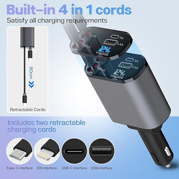 Retractable 4 in 1 Charger Howzhat