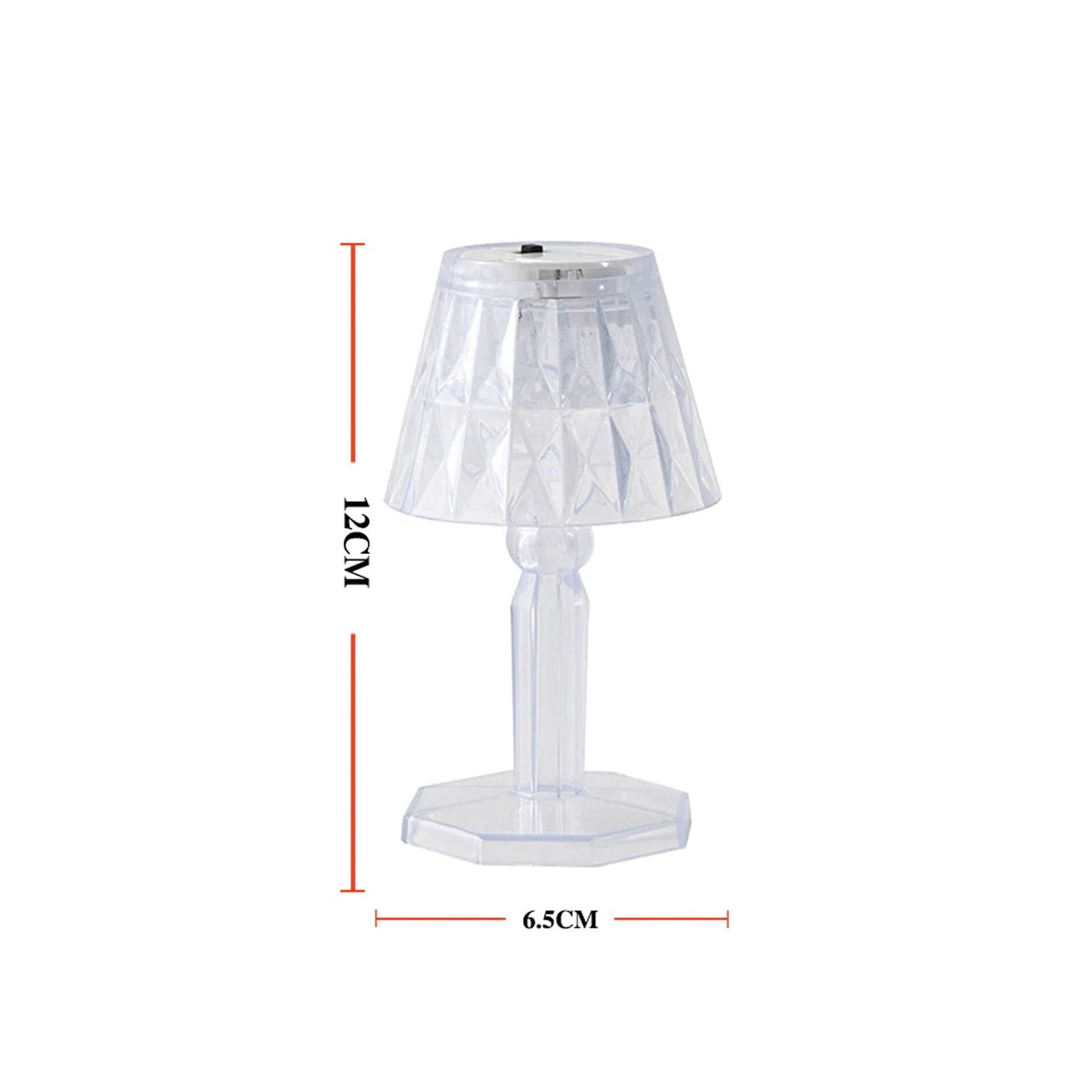 6610 2in1 Transparent Mini Crystal Table Lamp With Reflection Light Wukusy