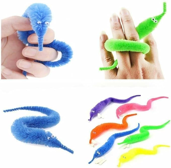 Fuzzy Worms On String Trick Toy Howzhat