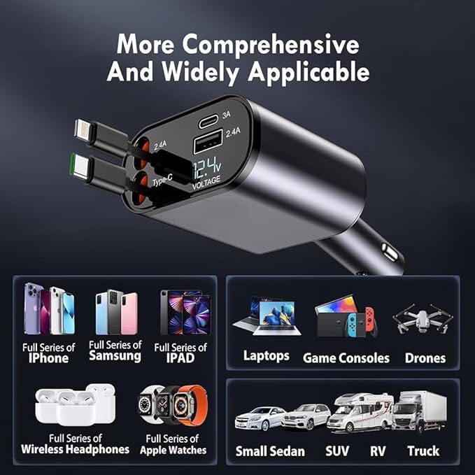 Retractable 4 in 1 Charger Howzhat