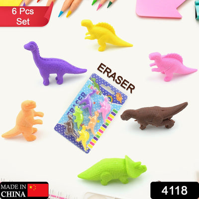 4118 Dinosaur Shaped Erasers Animal Erasers For Kids Dinosaur Erasers Puzzle 3d Eraser Mini Eraser Dinosaur Toys Desk Pets For Students Classroom Prizes Class Rewards Party Favors (6 Pcs Set )