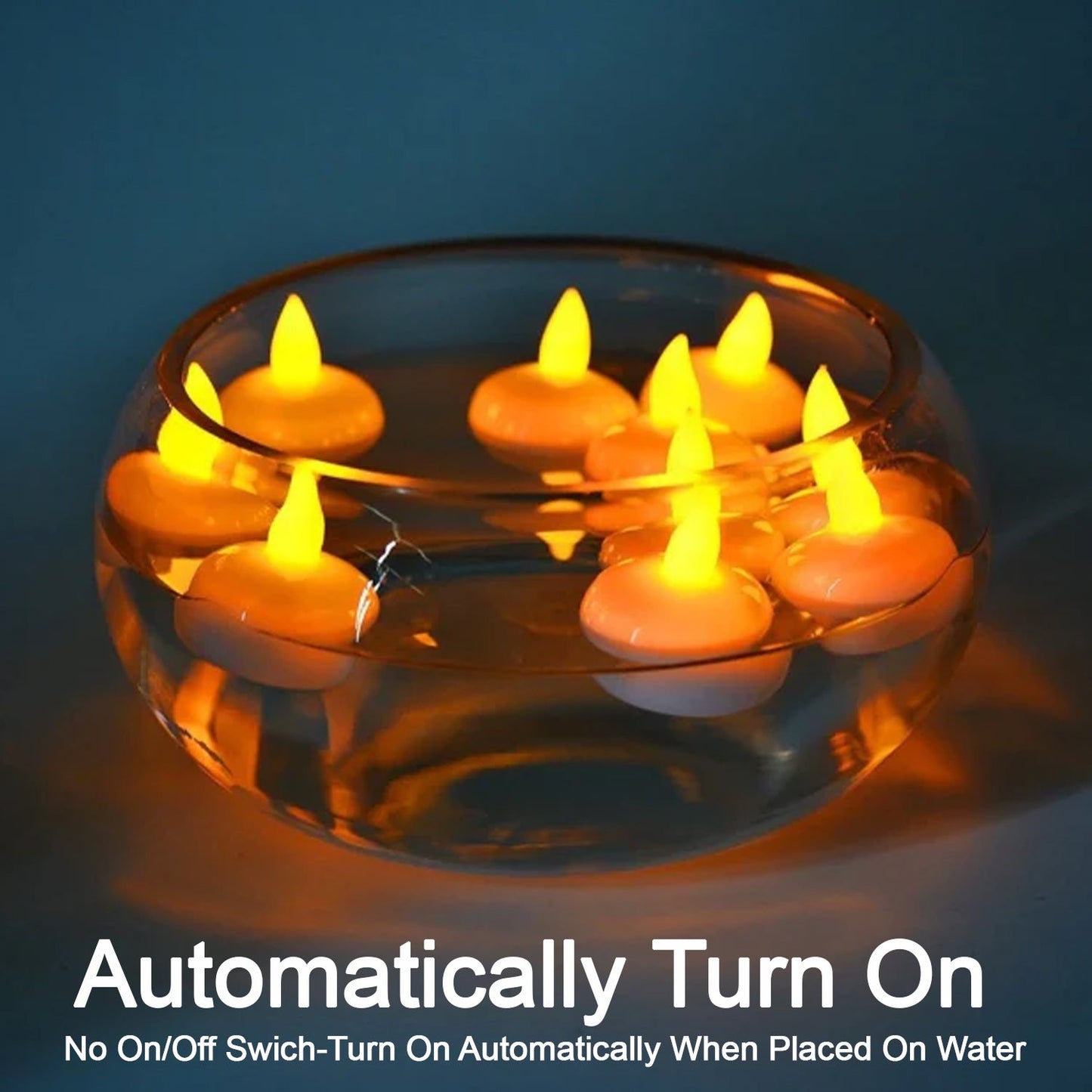6432 Set Of 12 Flameless Floating Candles Battery Operated Tea Lights Tealight Candle - Decorative Wedding. Wukusy