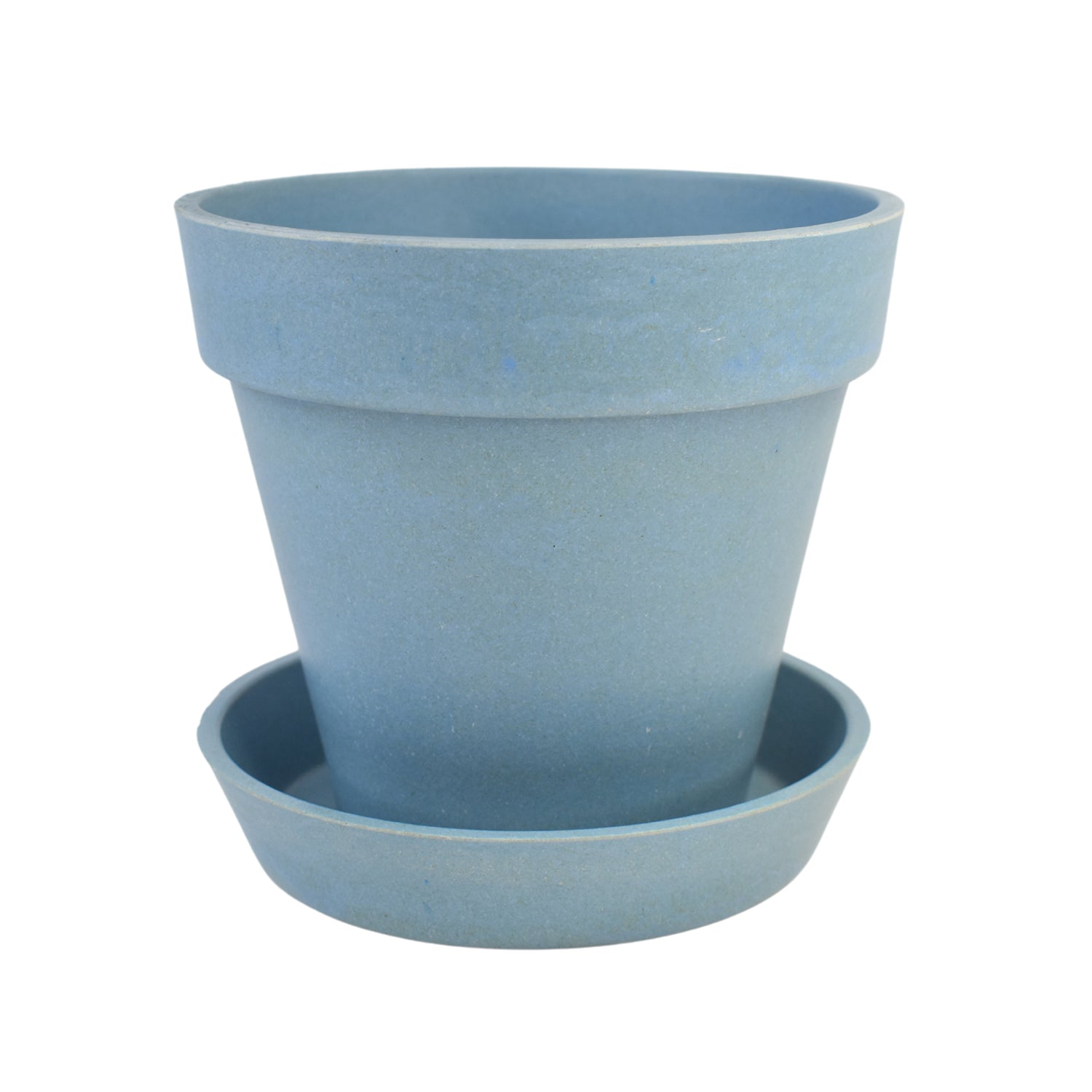 Heavy Plastic Flower Pots With Tray (1 Pc) Wukusy