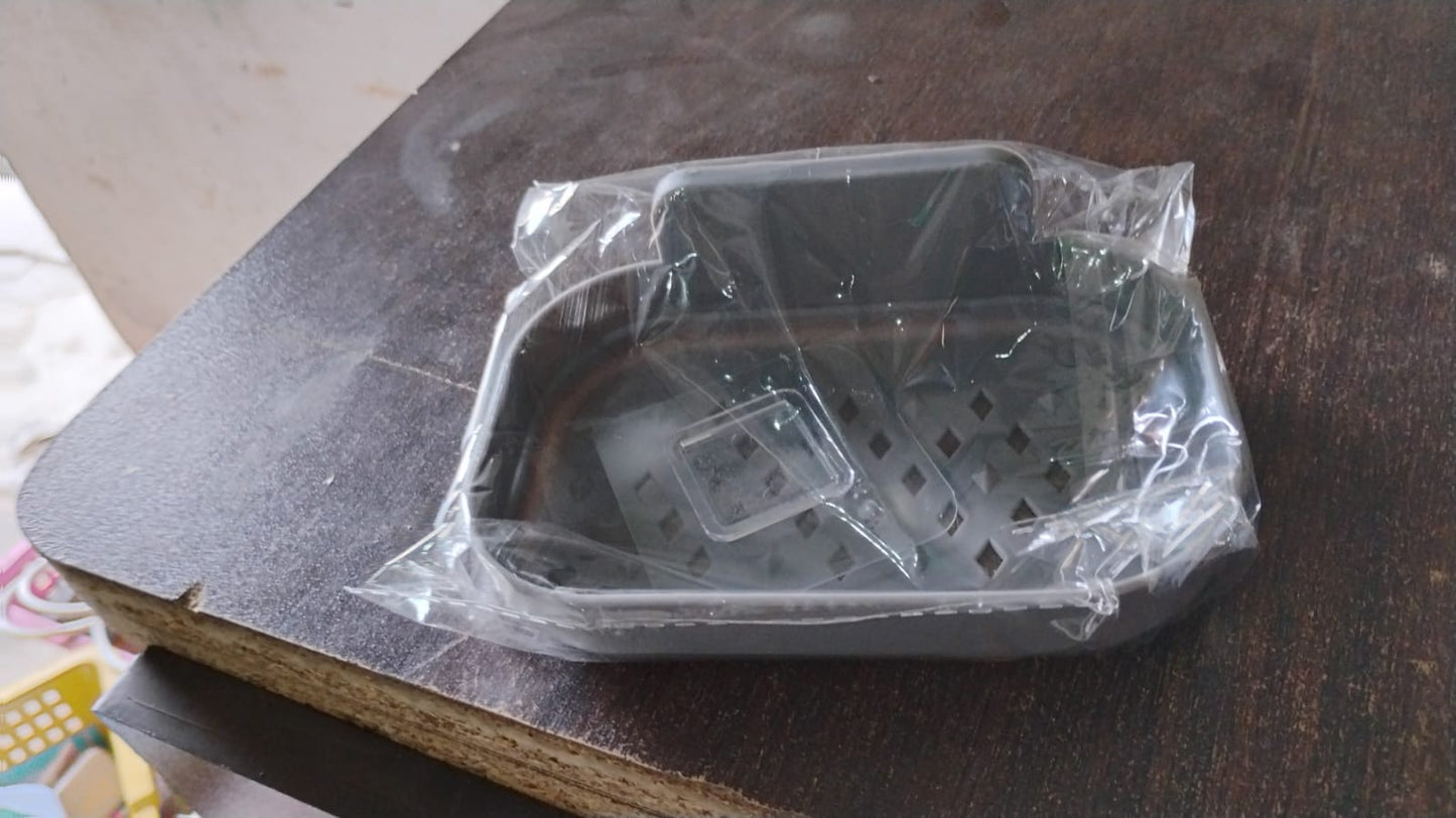 Plastic Soap Dish Holder For Bathroom Shower Wall Mounted Self Adhesive (1 Pc) Wukusy