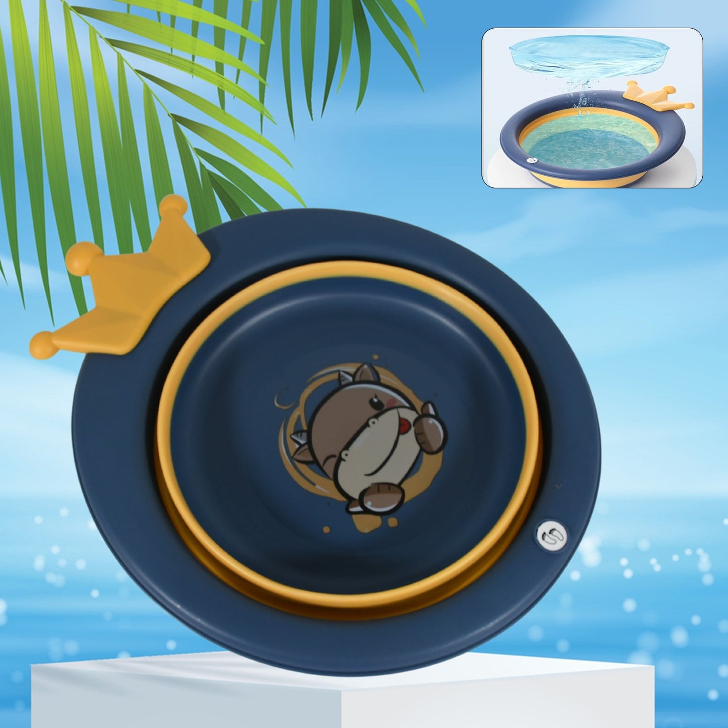 Cartoon Shape Wash Basin Space Saving Multi Function Foldable Baby Wash Basin Easy Clean Lightweight Thicken For Washing Face For Home (33x31 Cm 1 Pc) Wukusy