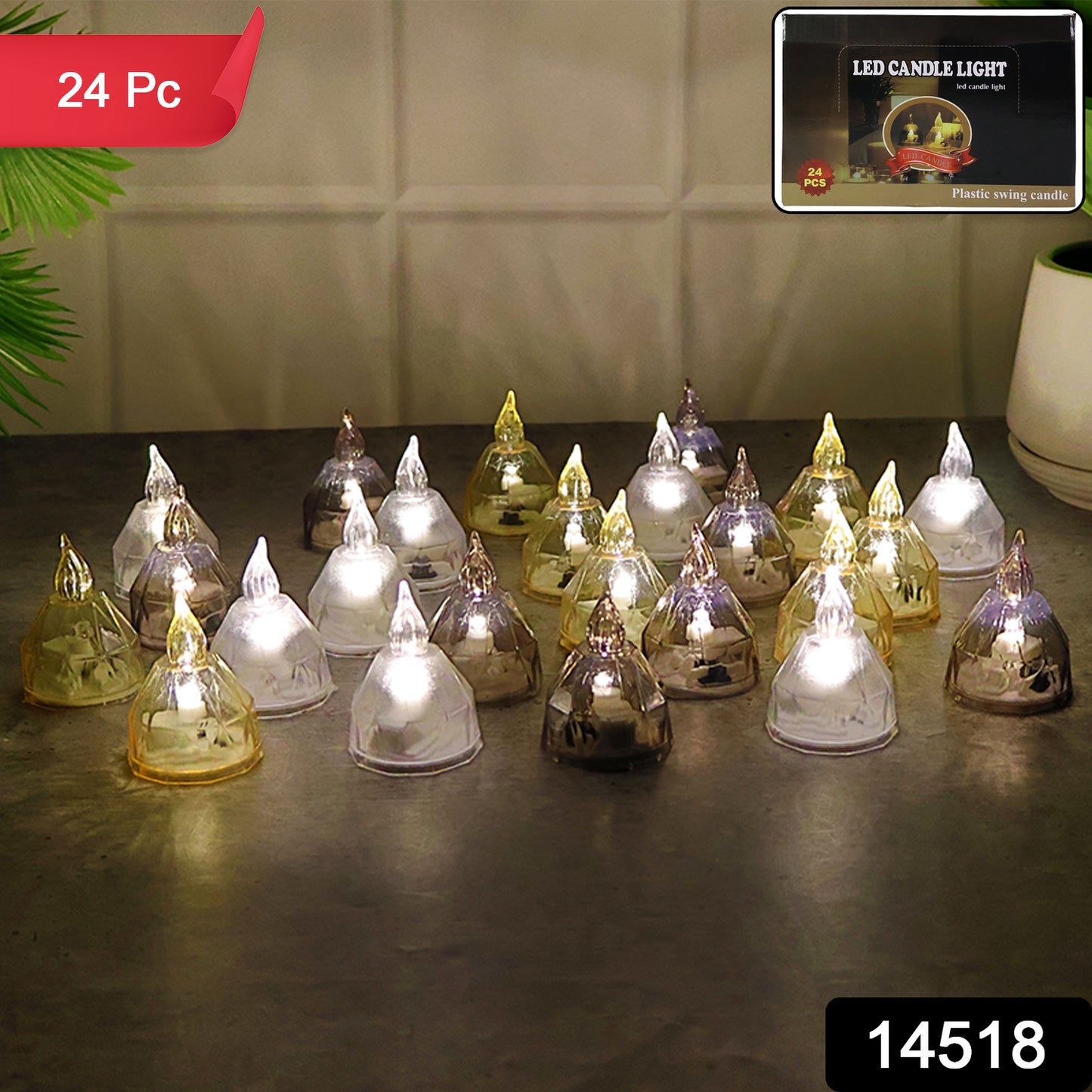 Premium 24 Piece Led Candle Lights Set Flameless Decorative Tealight Candles