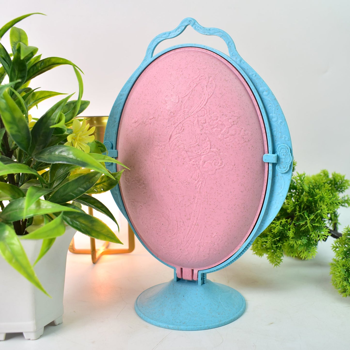 Foldable Fruit Plate Candy Dish Multi Use Mirror Shape Dried Fruit Tray (1 Set) Wukusy