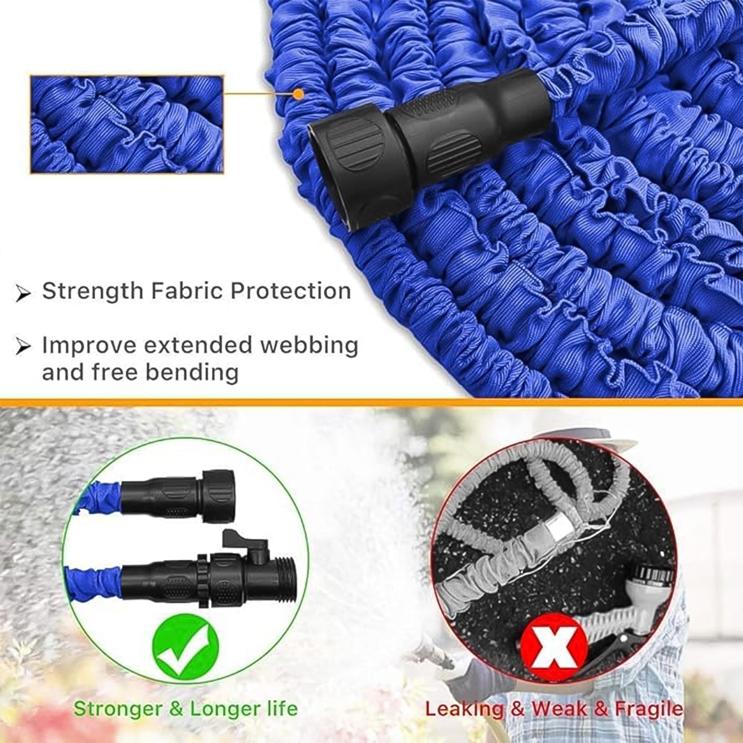 Expandable Magic Garden Hose With Spray Gun Approx 4 Metre Pipe (1 Set  Mix Color) Wukusy