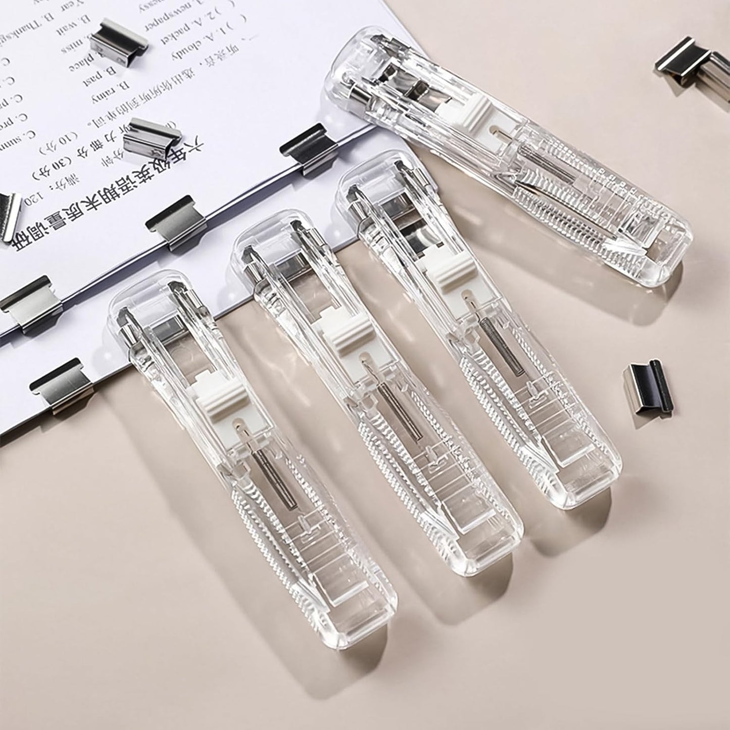 Portable Paper Clamp With 8 Pcs Clip Dispenser Handheld Paper Fast Clam (1 Set) Wukusy