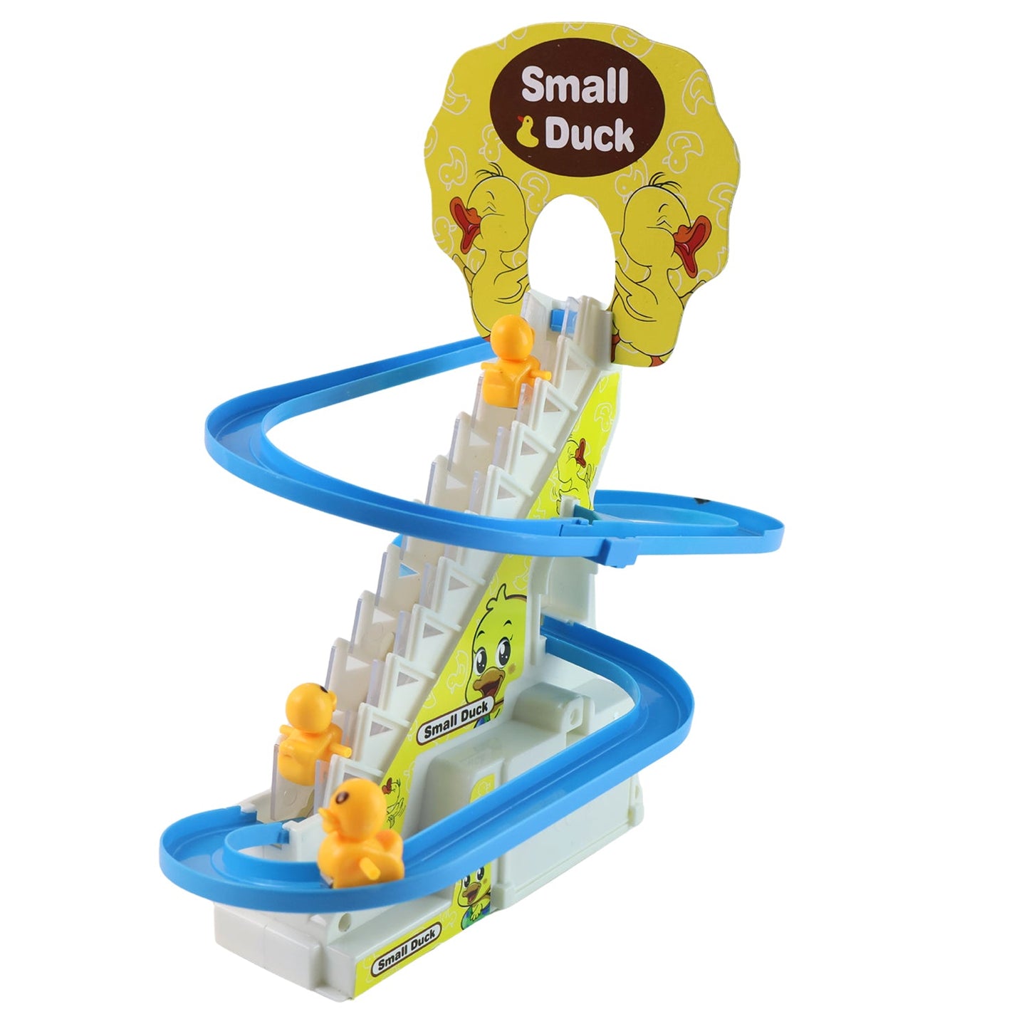 Lala Small Duck Climb Stairs Toy Roller Coaster With Flashing Lights Music (3 Ducks) Wukusy