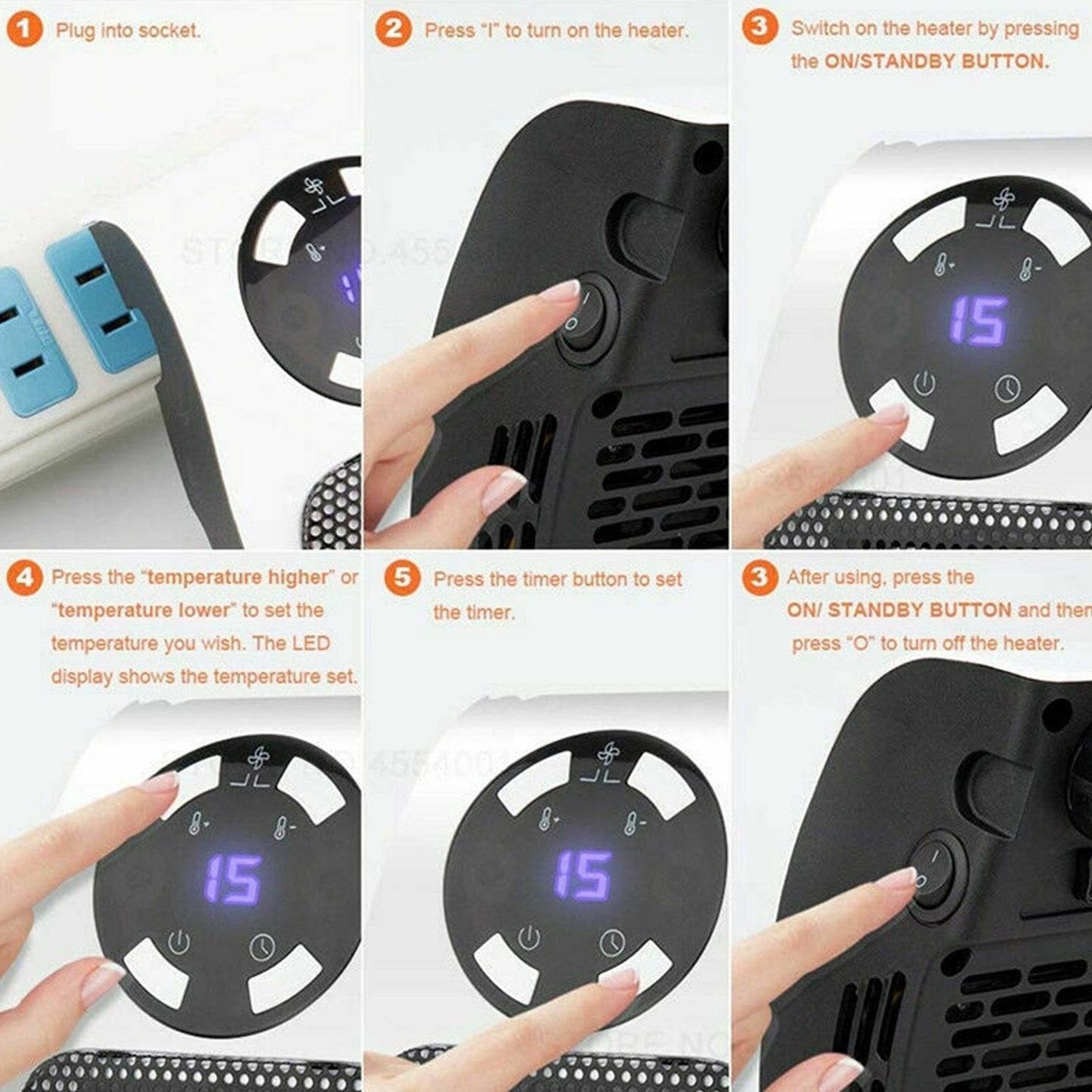 6033 Portable Electric Heater Mini Fan Heater Desktop Household Wukusy