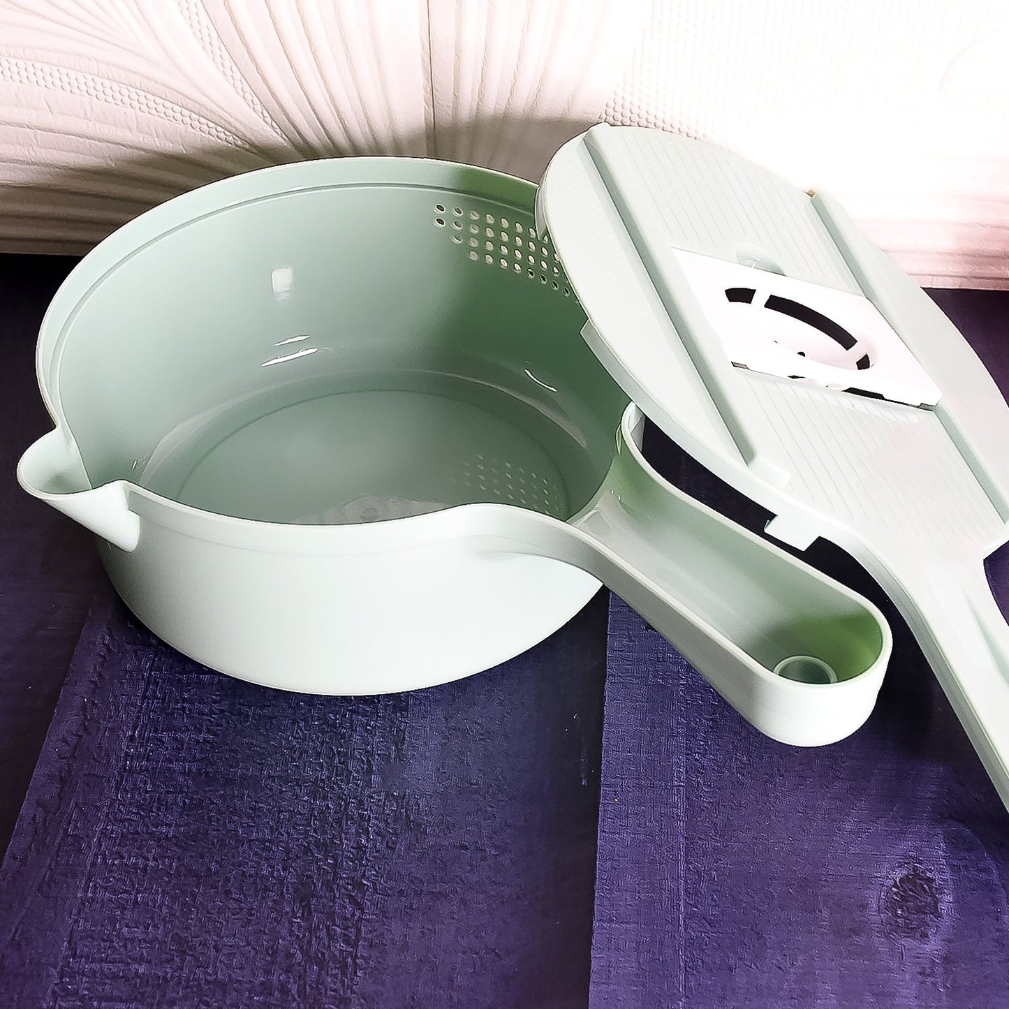 Vegetable Choppers With Drain Basket 6 In 1 Vegetable Slicer Blades (1 Set) Wukusy