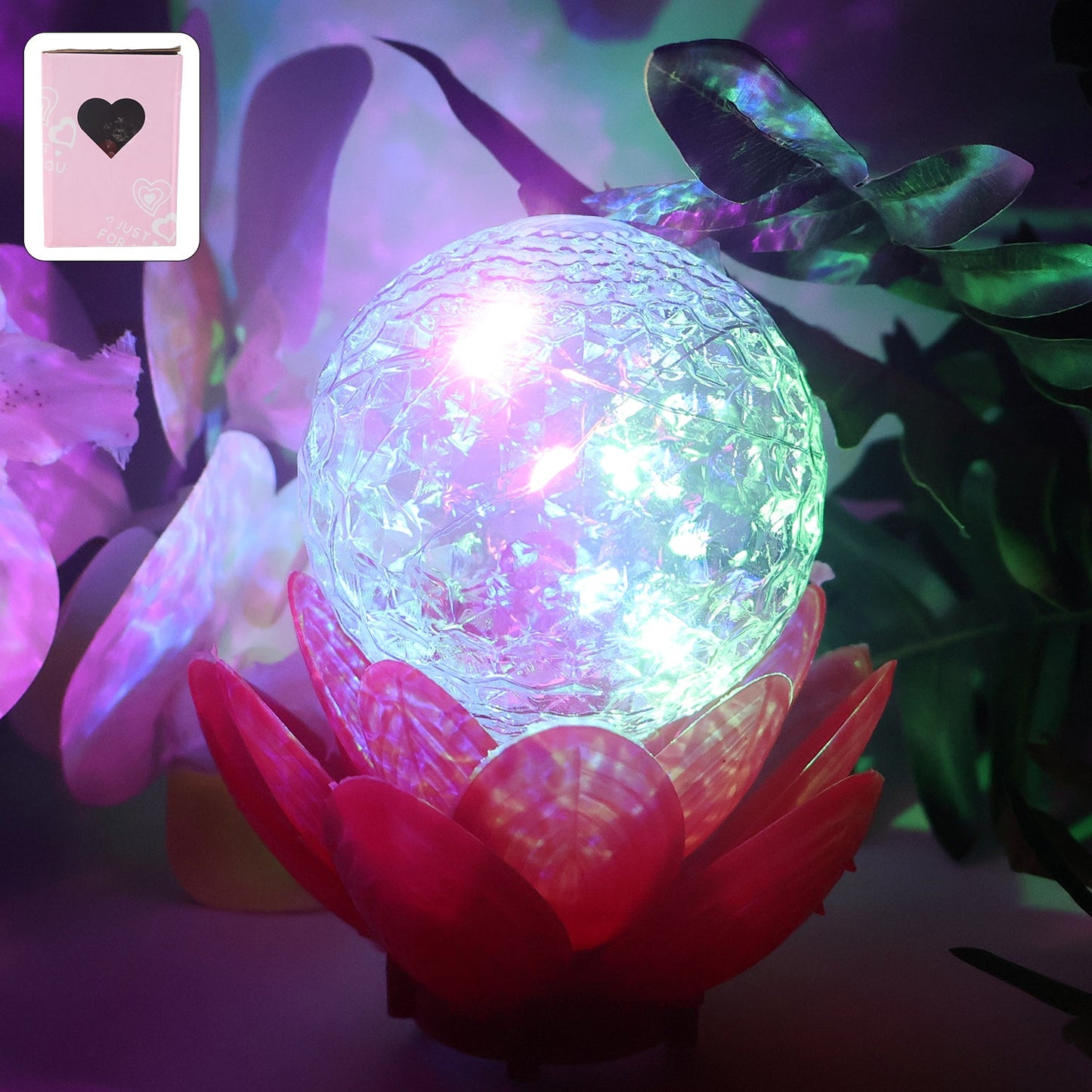 Crystal Ball Lotus Led Decorative Light (1 Pc) Wukusy