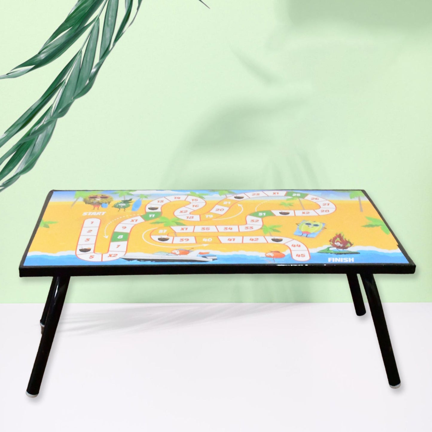 Foldable Multipurpose Mix Design Games Table Board Bed Study Table (48 28 Cm 1 Pc) Wukusy