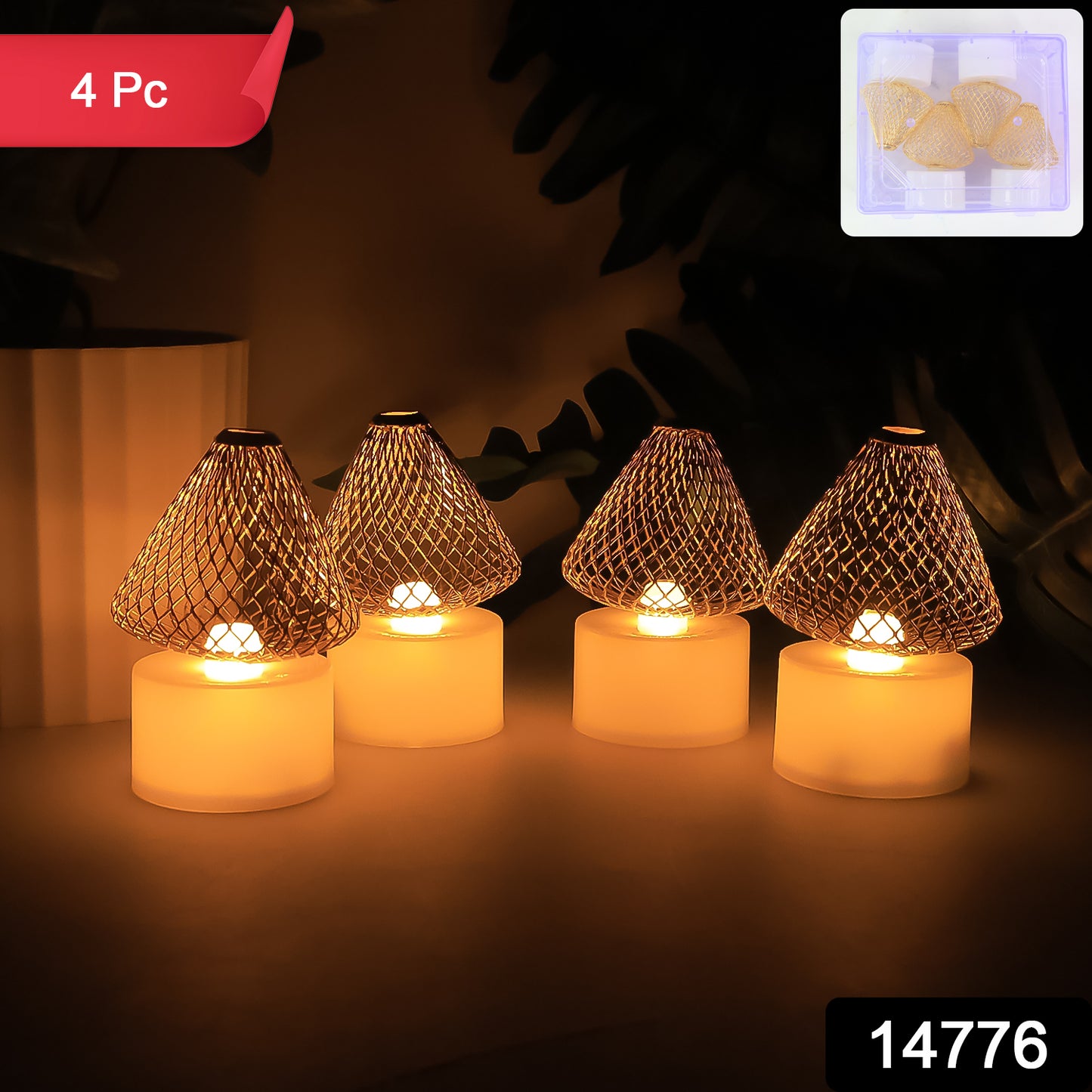 Premium Led Flameless Candle Lights (4 Pc Set)