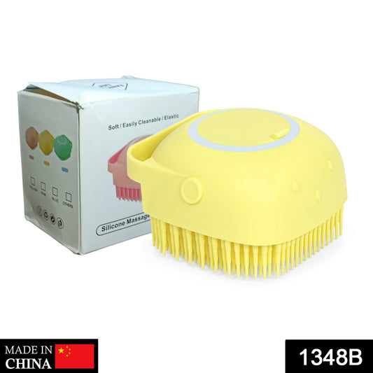 1348b Silicone Massage Bath Body Brush With Shampoo Dispenser Wukusy