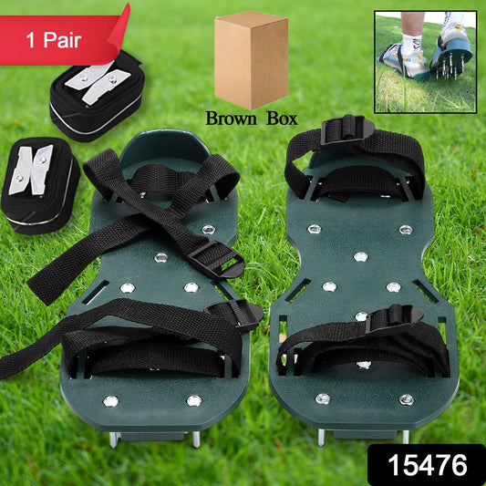 Lawn Aerator Sandals Garden Grass Aerator Spiked Sandals Green Studded Shoes (1 Pair) Wukusy