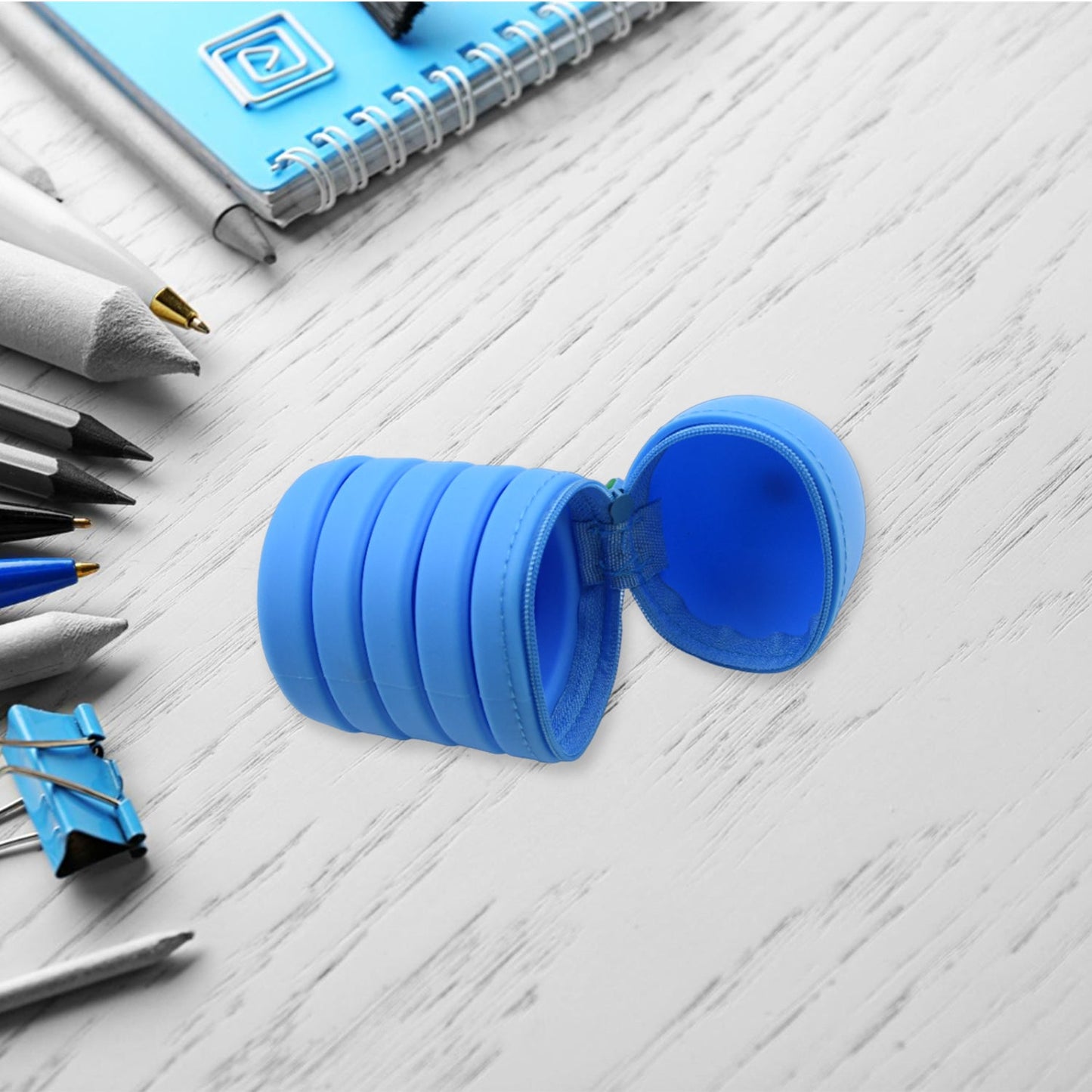 4544 Pencil Case Is Made Of Silicone Telescopic Pen Holder With Zipper Closure And Large Capacity Office Home School School-pink Boys For Girls Secondary School Clear Pencil Case Wukusy