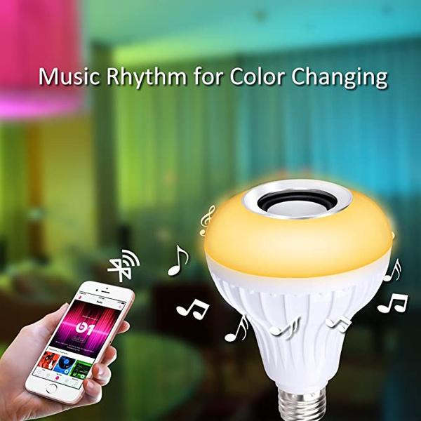 1363 Wireless Bluetooth Sensor 12w Music Multicolor Led Bulb With Remote Controller Wukusy