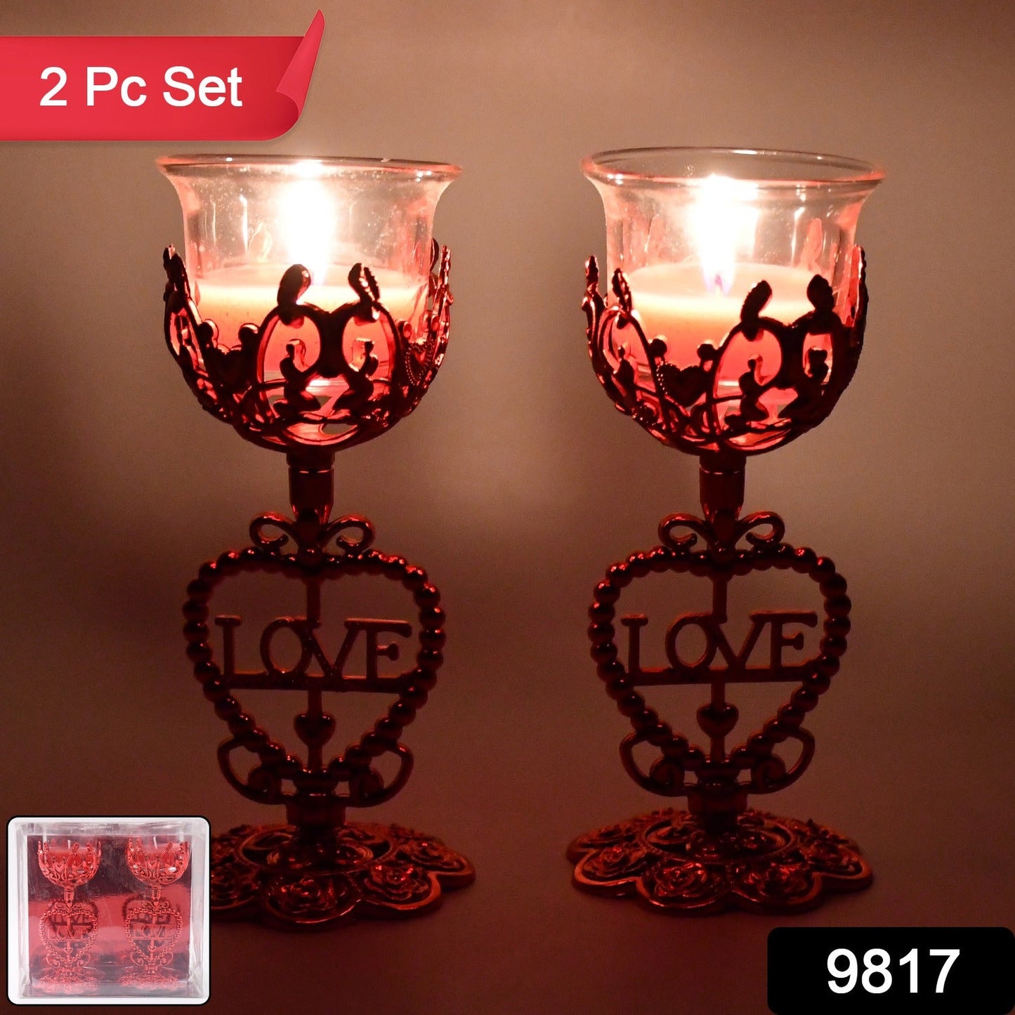 Tea Lights Holder Candle Stand (2 Pc Set) Wukusy