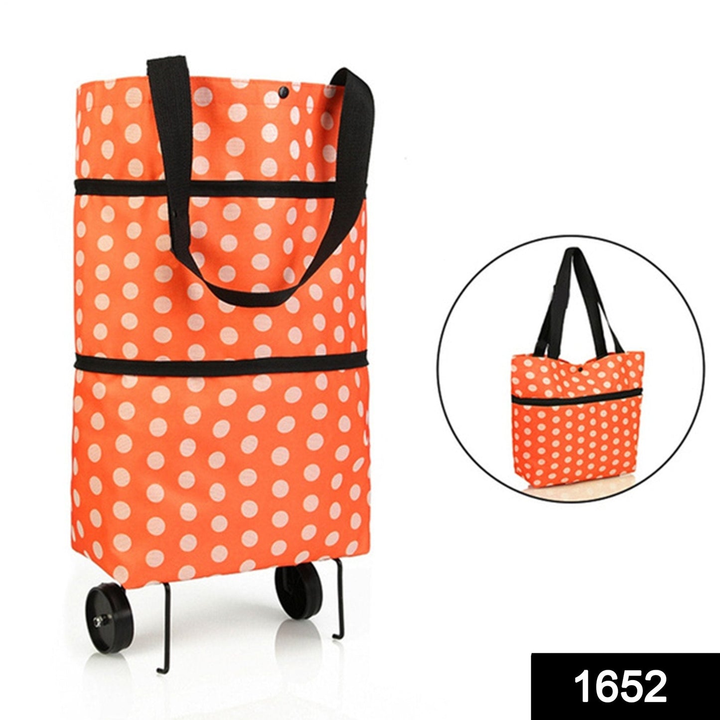 1652 Folding Cart Bags Trolley Shopping Bag For Travel Luggage Wukusy