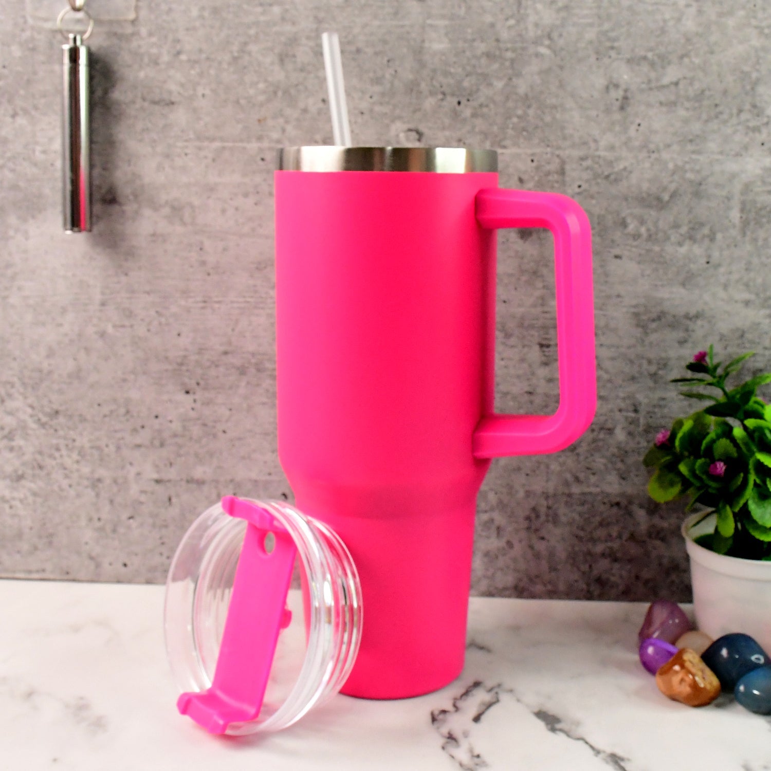 Pink Extra Large Insulated Travel Mug (1200ml - 1 Pc) Wukusy