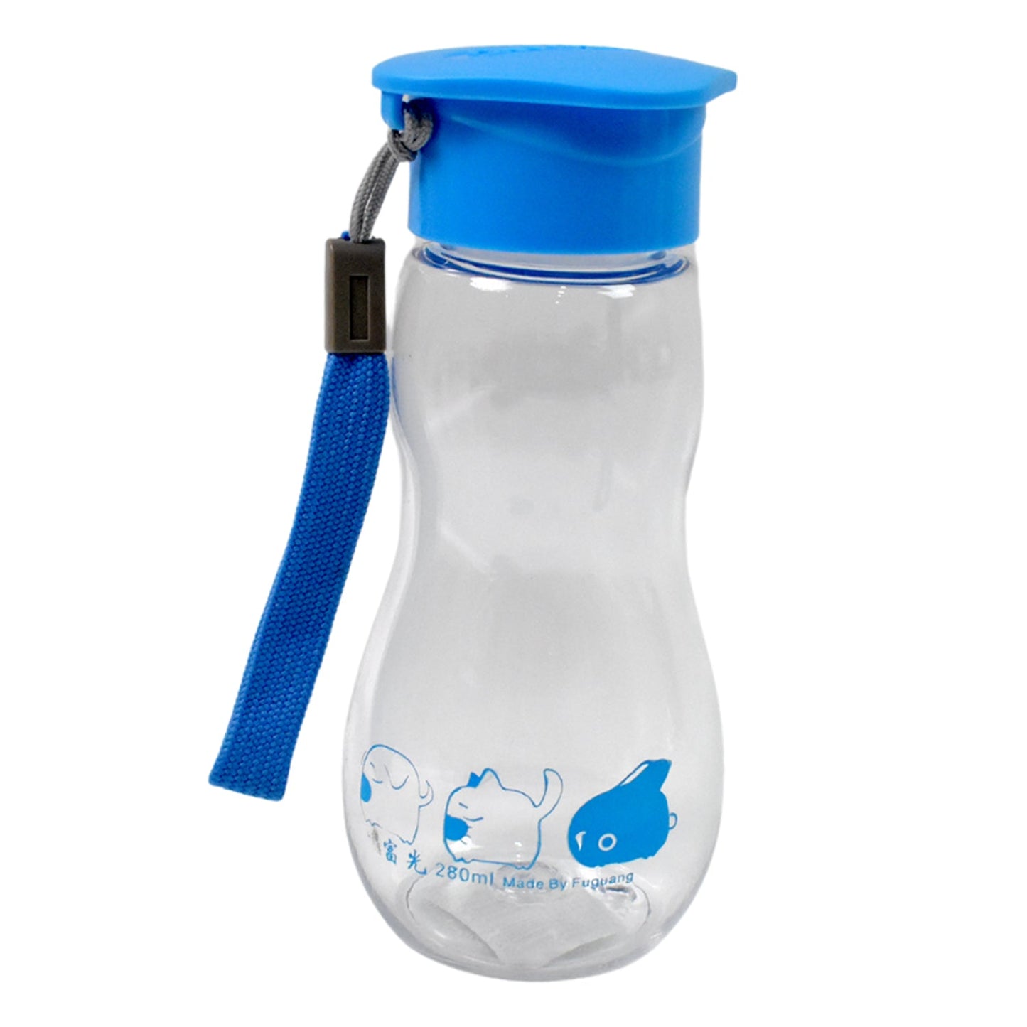 Transparent Travel Portable Water Bottle With Carry Straps (280 Ml 1 Pc) Wukusy