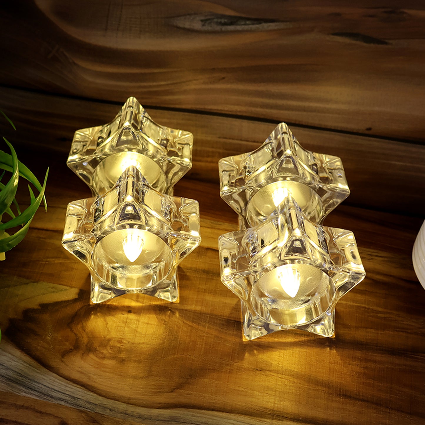 Flameless Star-shaped Led Candles (6 Pc Set)