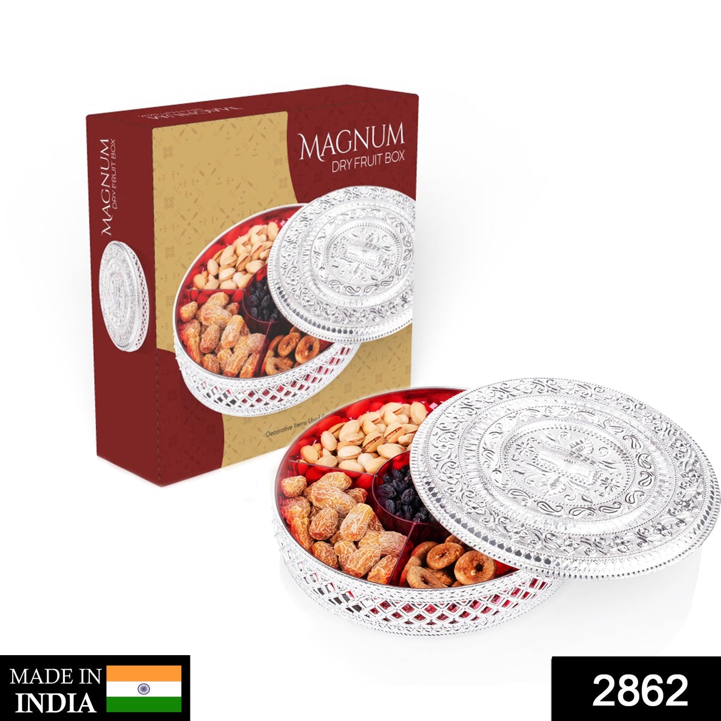 2862 Round Candy Box Dry Fruit Box For Kitchen Storage Home Decor Wukusy