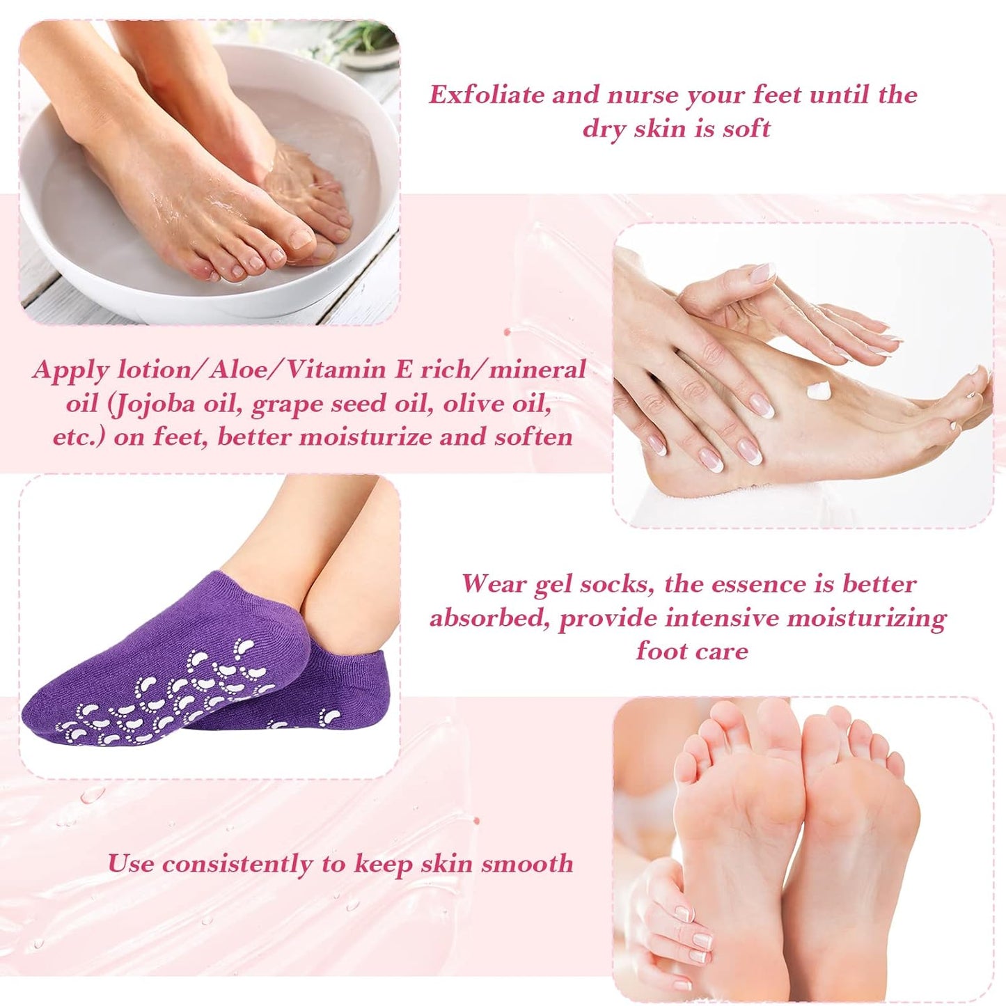 0520 Gel Socks Soft Socks For Repairing And Softening Dry Cracked Feet Skins Comfortable Socks (1 Pair) Wukusy