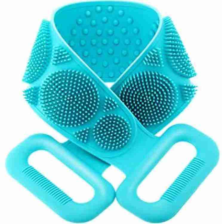 1302 Silicone Body Back Scrubber Double Side Bathing Brush For Skin Deep Cleaning Wukusy