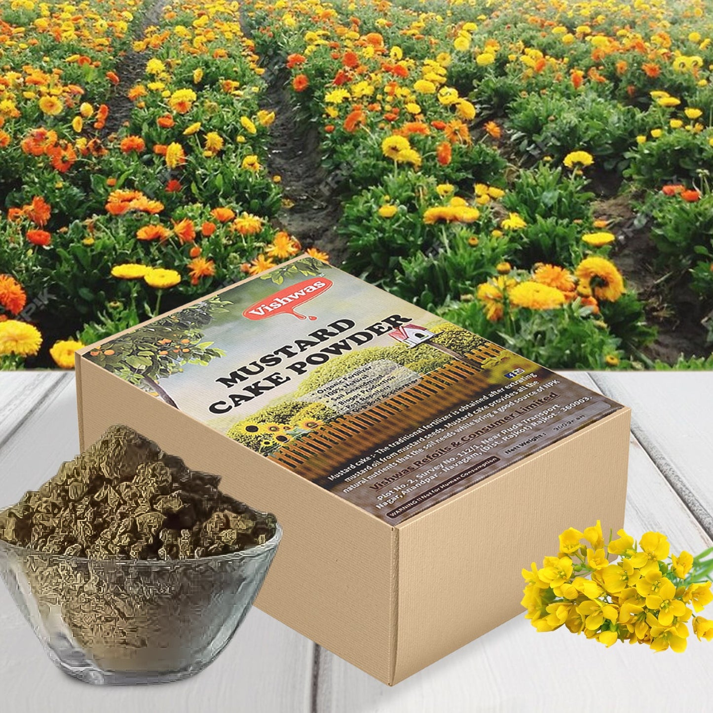 Mustard Cake Fertilizer For Plants 900gm Wukusy