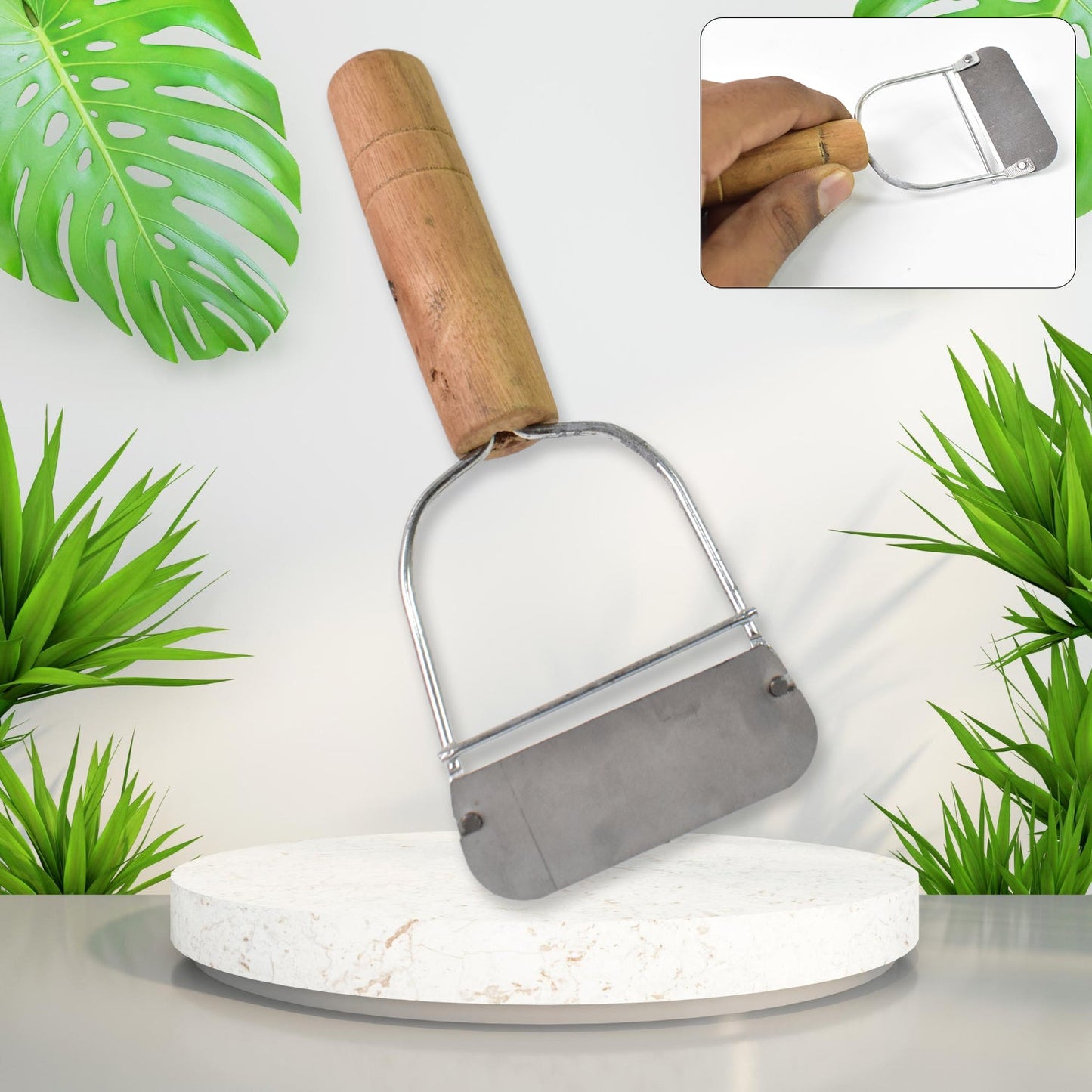 Wooden Handle Metal Vegetable Cutter Peeler Slicer (1 Pc) Wukusy