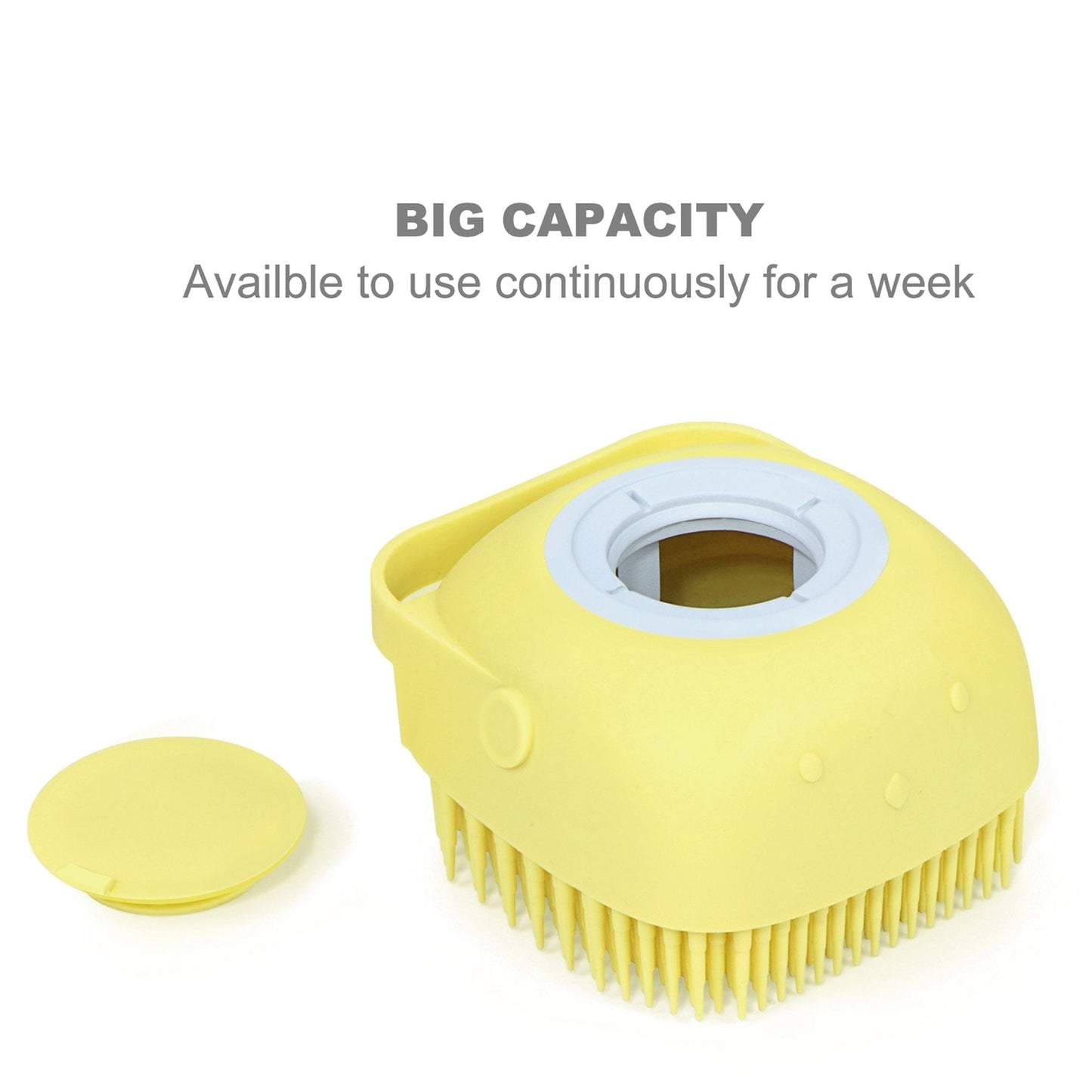 1348 Silicone Massage Bath Body Brush Soft Bristle With Shampoo Dispenser Wukusy