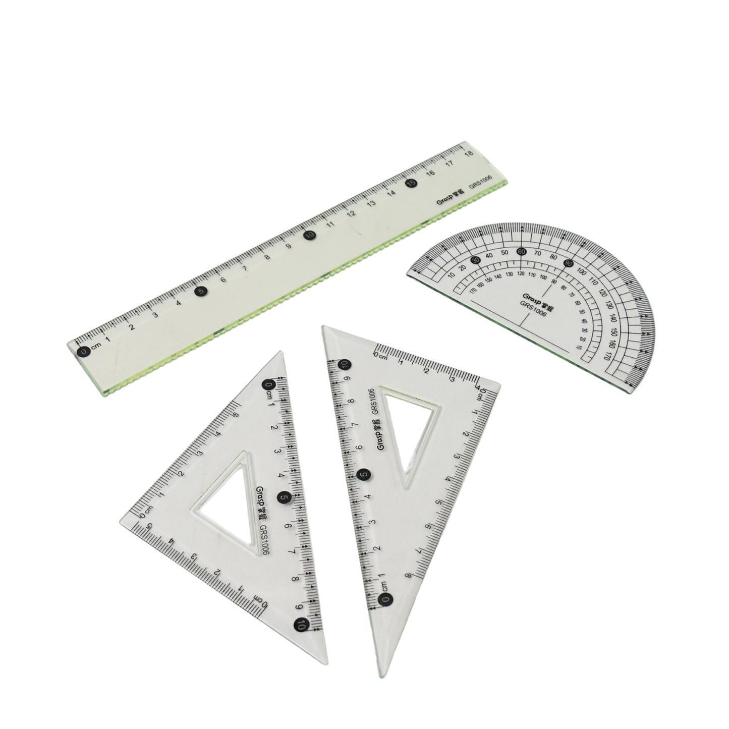 4-piece Geometry Set Triangle Ruler Protractor Straight Ruler Wukusy