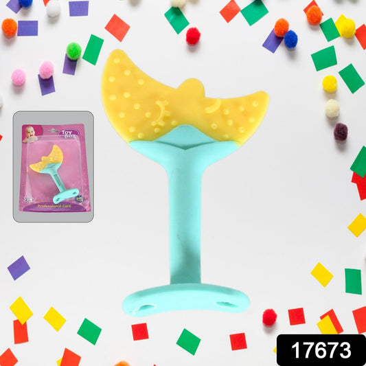 Baby Silicone Teether Fruit Teether For Toddlers100 Food Grade Silicone Teether Non-toxic  Latex Free Suitable For Kids Above 3 Months Moon Shape(1 Pc) Wukusy