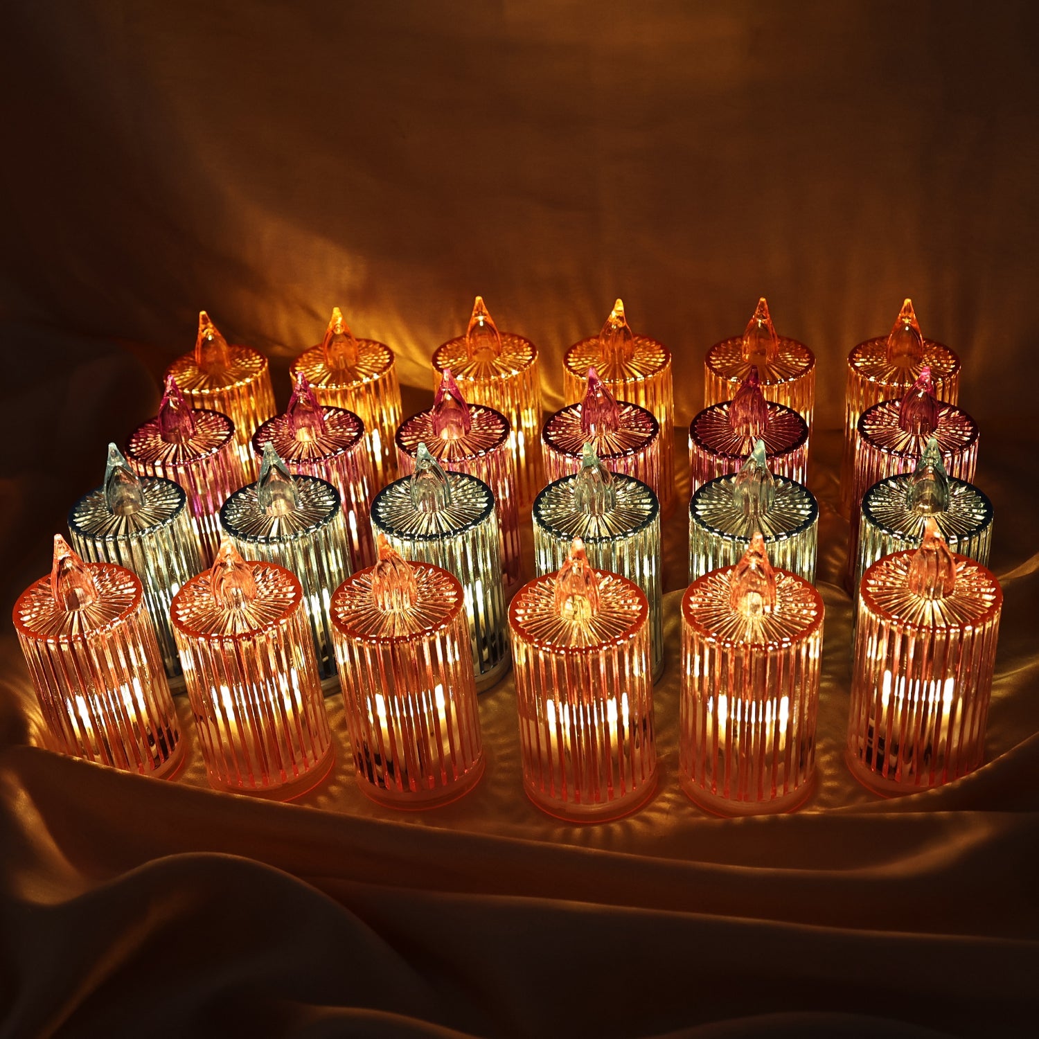 Decorative Flameless Electronic Led Candle Light Set (24 Pc) Wukusy