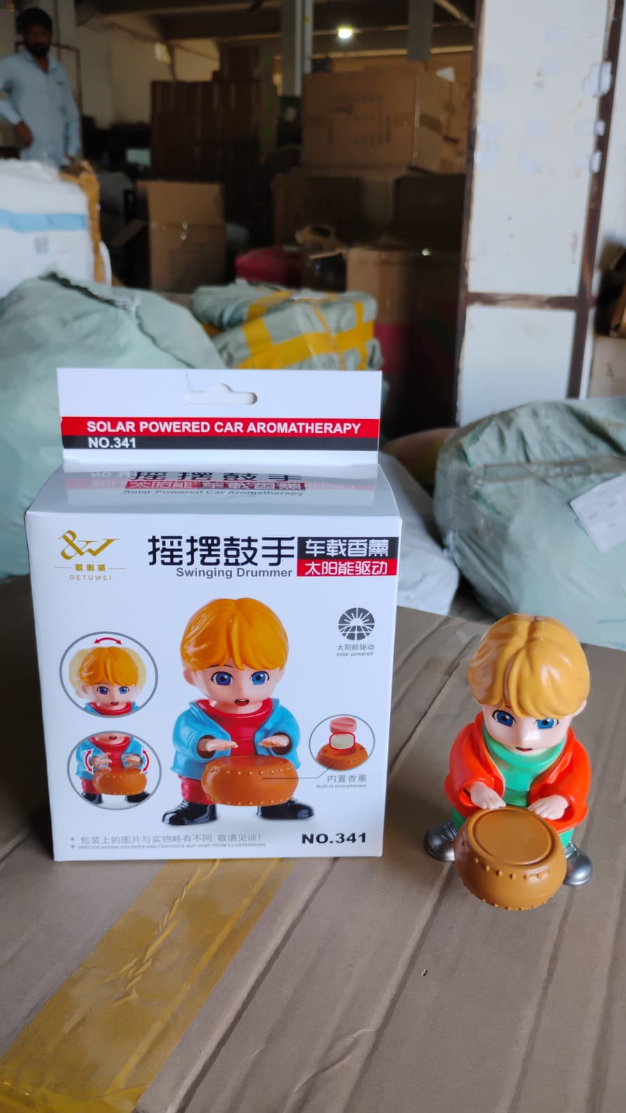 Creative Solar Drummer Car Aromatherapy Solar Powered Car Air Freshener (1 Pc) Wukusy