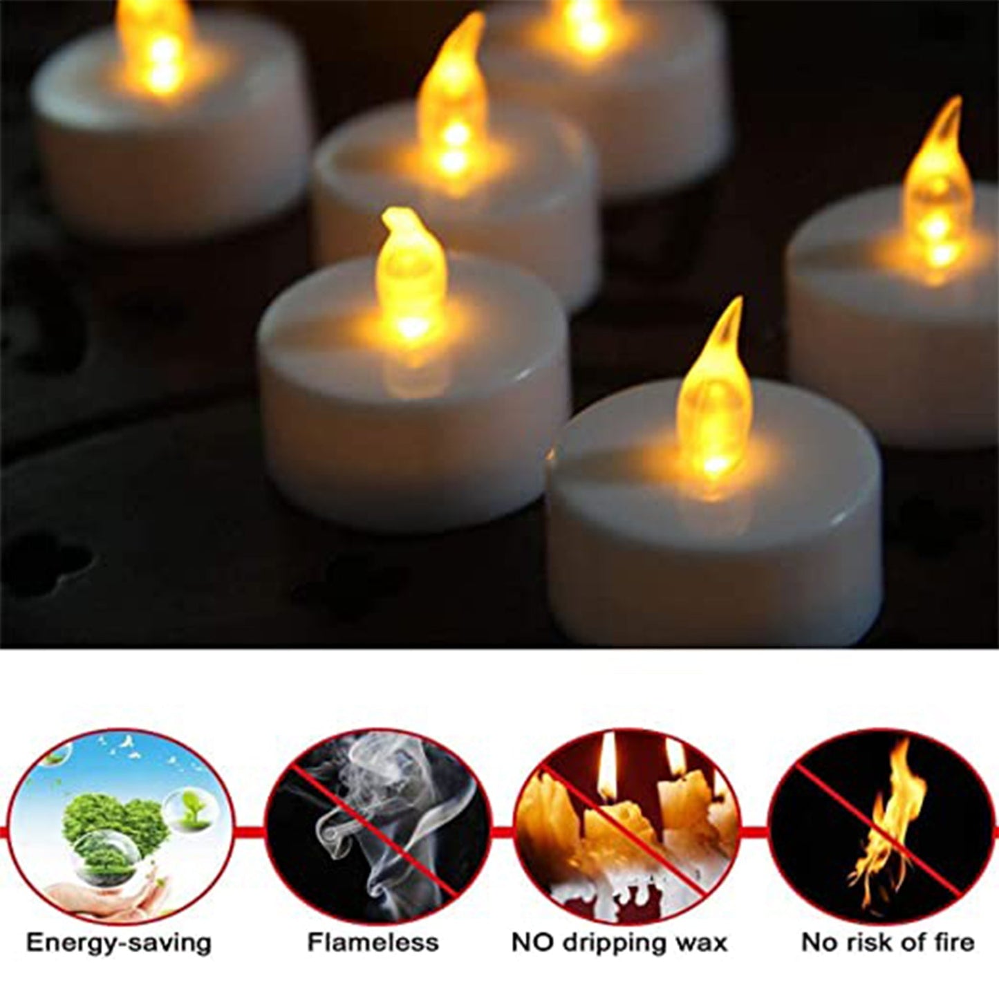 6433 Set Of 8pcs With Transparent Box. Flameless Floating Candles Battery Operated Tea Lights Tealight Candle - Decorative Wedding. Wukusy