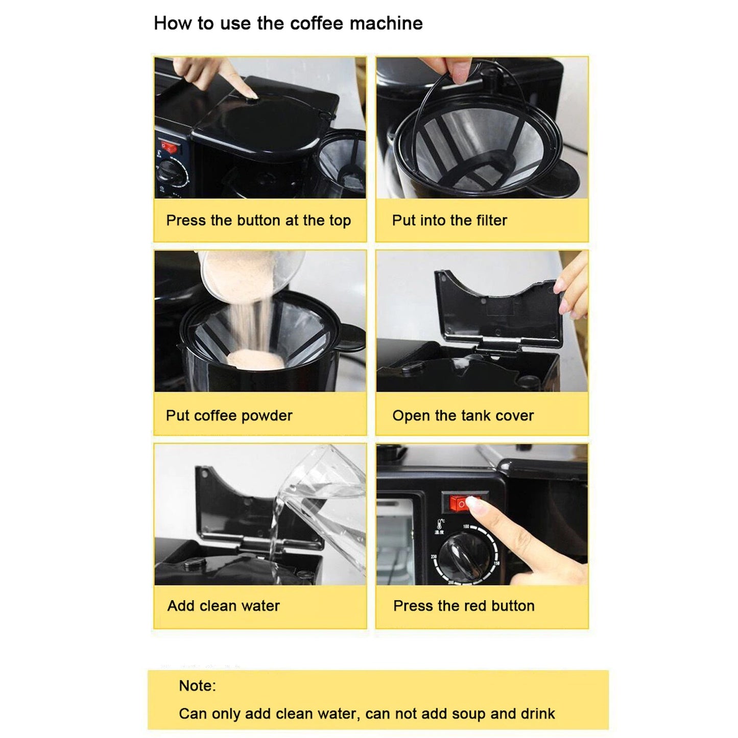 3 In 1 Breakfast Maker Portable Toaster Oven Grill Pan  Coffee Maker Full Breakfast Ready At One Go Wukusy