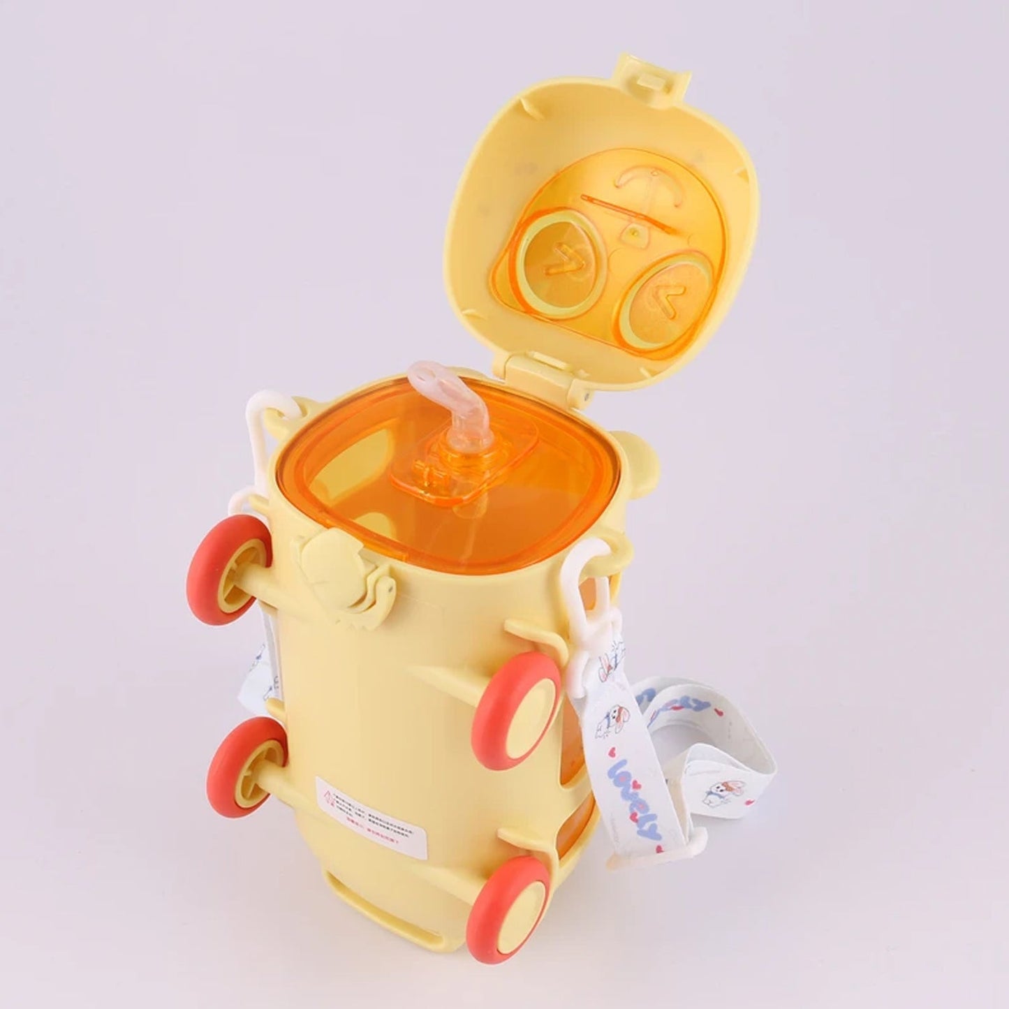 Bus Shape Water Bottle For Kids With Strap (500 Ml Approx Mix Color 1 Pc) Wukusy