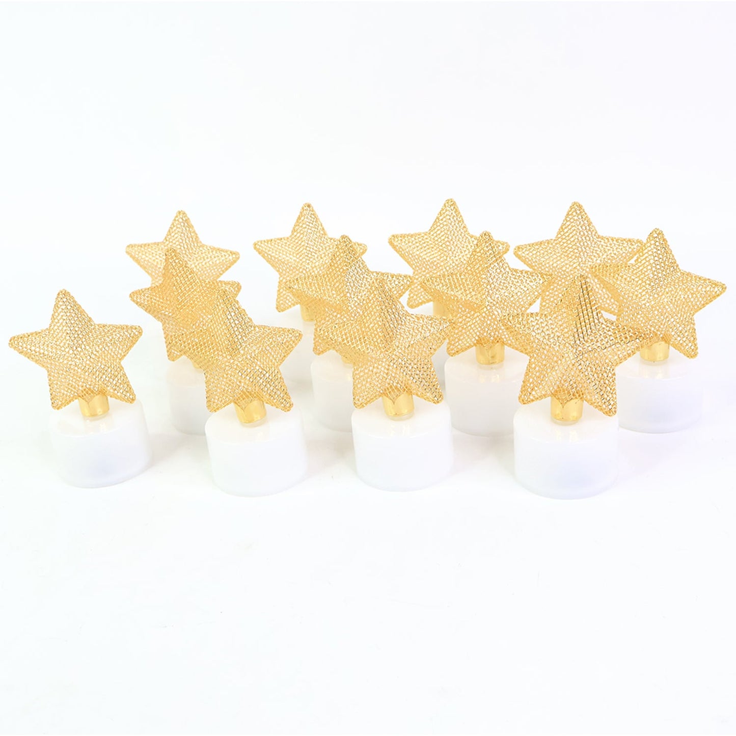 Set Of 12 Decorative Led Star Candles Wukusy
